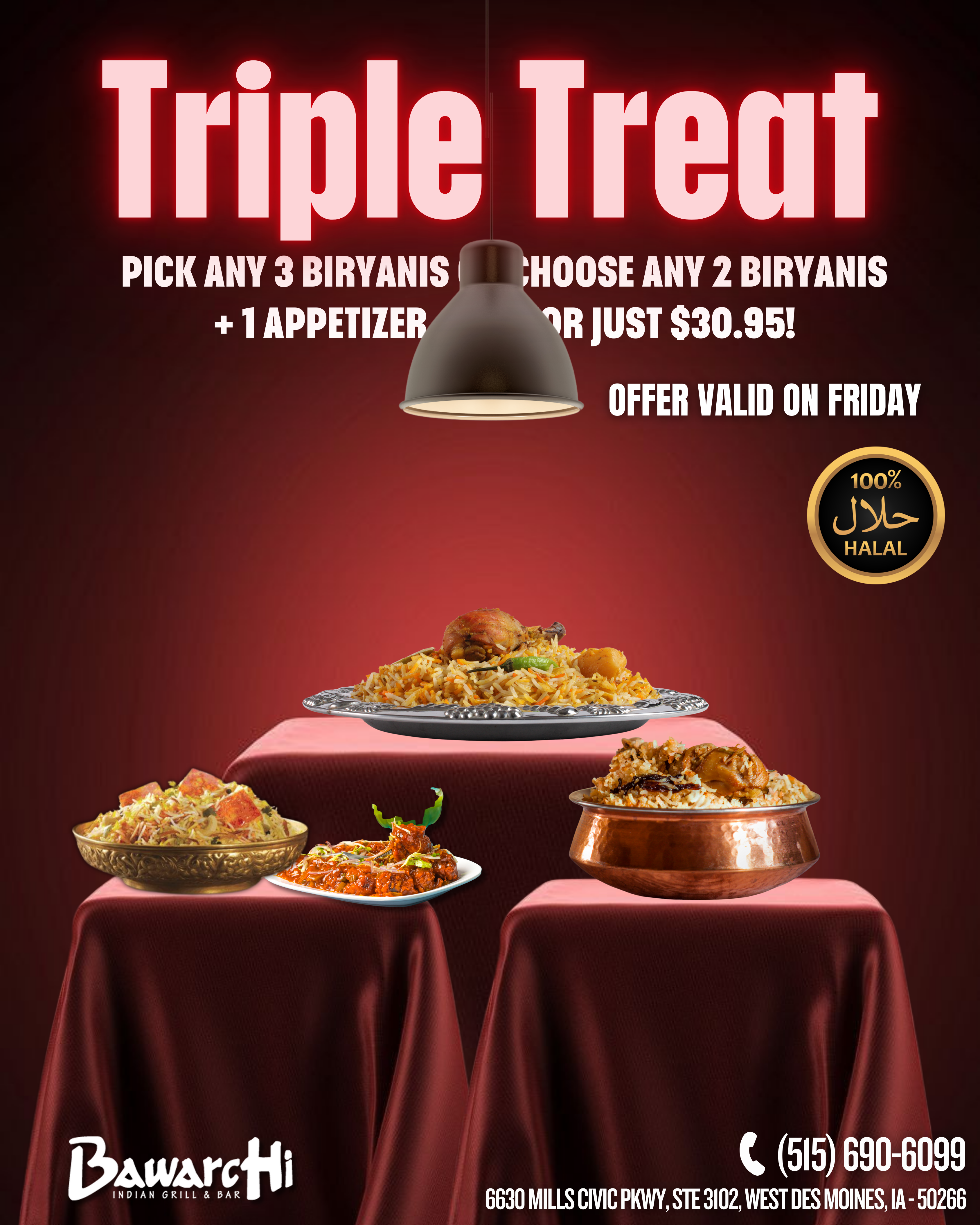 Triple Treat Fridays Just Got Spicier at Bawarchi Des Moines! 